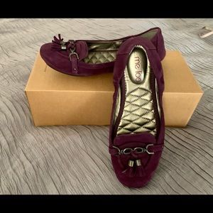 New plum suede flats.  Size 7